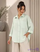 شومیز مانتویی راه راه زنانه کد 106