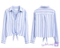 شومیز زنانه پارچه نخ پنبه مدل گره ای وارداتی