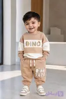 ست بلوز و شلوار دورس پنبه نوزادی و بچگانه طرح دایناسور DINO (۳ ماه تا ۲ سال)
