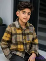 شکت پشمی پسرانه طرح چهار خانه