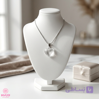 گردنبند قلب سنگی سفید