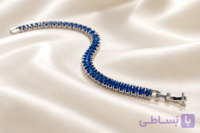 دستبند زنانه مدل تنیس نگین آبی