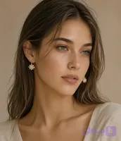 گوشواره زنانه طرح گل بابونه کد EA26
