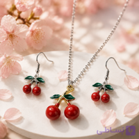 نیم ست گردنبند گوشواره گیلاسی