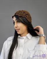 کلاه لئونی بافت طرح گل چهارفصل