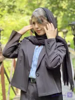کت و شلوار مشکی کرپ سلین