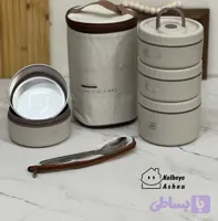 ظرف نگهدارنده غذا دلیشز فود مدل استیل کیف دار مجموعه سه عددی