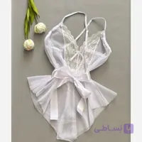 لباس خواب مدل بادی پشت ضربدری سفید کد۴۱۸۰