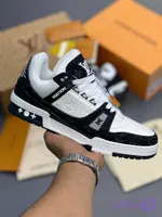 کتونی لوئی ویتون LV Trainer سفید مشکی Louis Vuitton LV Trainer Black & White - راروس استریت