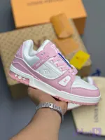 کتونی لوئی ویتون LV Trainer سفید مشکی Louis Vuitton LV Trainer Black & White