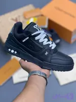 کتونی لوئی ویتون LV Trainer آبی سفید مونگرام Louis Vuitton LV Trainer Blue & White Monogram 👟💙 - راروس استریت