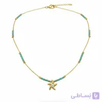 گردنبند زنانه سنگدار فیروزه ای