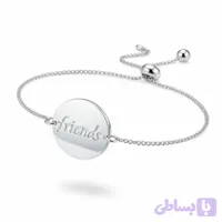 دستبند زنانه با پلاک friends استیل