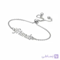 دستبند زنانه با پلاک friends نقره ای