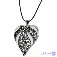 گردنبند زنانه با پلاک قلب سیاه