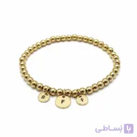دستبند زنانه تمام گوی نقره ای با آویز BFF