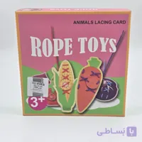 بازی آموزشی دوخت و نخ کردنی چوبی طرح میوه و صیفی‌جات