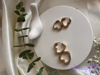 گوشواره قلب حلقه ای نگین دار