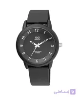 ساعت مچی کیواندکیو مردانه بند بلاکی تمام مشکی حروف برجسته  مدل    VR52J001Y