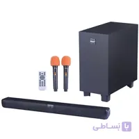 ساندبار خانگی بلوتوثی BTS-2001 با ساب‌ووفر و میکروفن