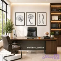 ست تابلو دکوراتیو 3 عددی لاین آرت مغز و اعصاب با طراحی مینیمال