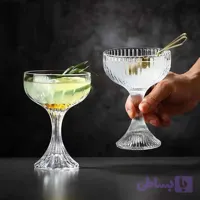 ست ۶ عددی بستنی‌خوری پایه‌دار طرح‌دار بلور