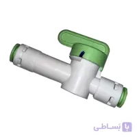 شیر میکس دستگاه تصفیه آب (دو سر فیتینگی با دسته سبز)