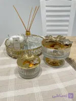 ظرف پذیرایی طلایی بدون پایه کالکشن پروانه وارداتی قطر 9 سانتی متر