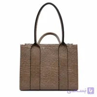 کیف چرم زنانه مدل توت بگ چرم میراث رنگ کرم فلوتر (چرم طبیعی)