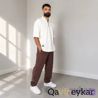 شلوار کتان سیلک نیم بگ مردانه | سایز 42 تا 50 | رنگ مشکی، سورمه‌ای، استخوانی و قهوه‌ای