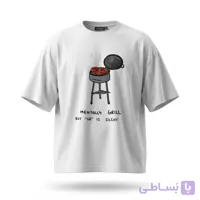 تیشرت سفید طرح گریل افسرده کد 81056