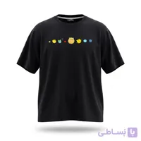 تیشرت مشکی طرح کهکشان راه گربه ای کد 73410