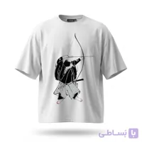 تیشرت سفید طرح گربه کمانگیر کد 96196