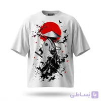 تیشرت سفید طرح سامورایی بهاری کد 37492