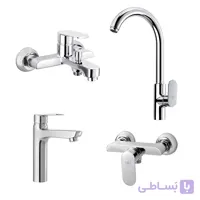 ست شیرآلات 4 تکه شیرآلات رز مدل شیان