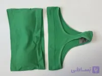 ست شورت وسوتین نخی رنگ سبز ابی