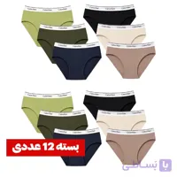 شورت زنانه نخ پنبه کلوین کبریتی بسته 12 عددی