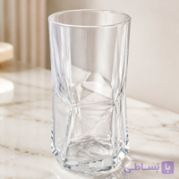 لیوان بلند دلی گلس (Deli Glass) مدل دیاموند | ست ۶ عددی شربت‌خوری کریستالین