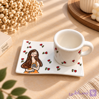 ست قهوه‌خوری سرامیکی طرح‌دار با زیره