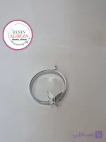 گردنبند گرد پروانه دار نقره ای 3.5 سانت