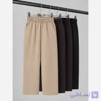 شلوار کتان نیم بگ اسپرت دخترانه و پسرانه 5 تا 11 سال رنگ قهوه ای و کرم