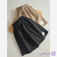 شلوارک کتان لش پسرانه زیر زانو سایز 3 تا 10 سال مشکی و نسکافه ای