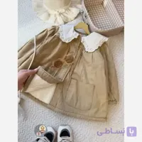 پالتو دخترانه کتان خزدار گلدوزی شده سایز 1 تا 6 سال