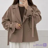 کت تک زنانه جنس مازراتی مدل ملورین آستین عروسکی سایزبندی