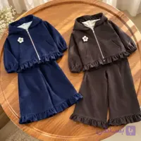 ست سویشرت و شلوار دخترانه مخمل کبریتی سایز 3 تا 10 سال