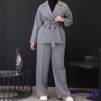 کت شلوار اداری و دانشجویی زنانه مدل نسیم جنس دیپلمات با کمربند و شلوار