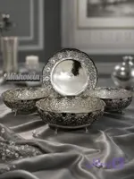 ست پذیرایی سه پایه گلبرگ کروم