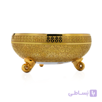 کاسه آجیل خوری پرتقالی سه پایه 255 طرح رومنس کرم