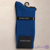 جوراب مردانه ساق‌دار کبریتی آبی برند بارکد (Barcode)