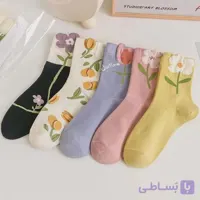 جوراب ساق دار بچه گانه طرح گل